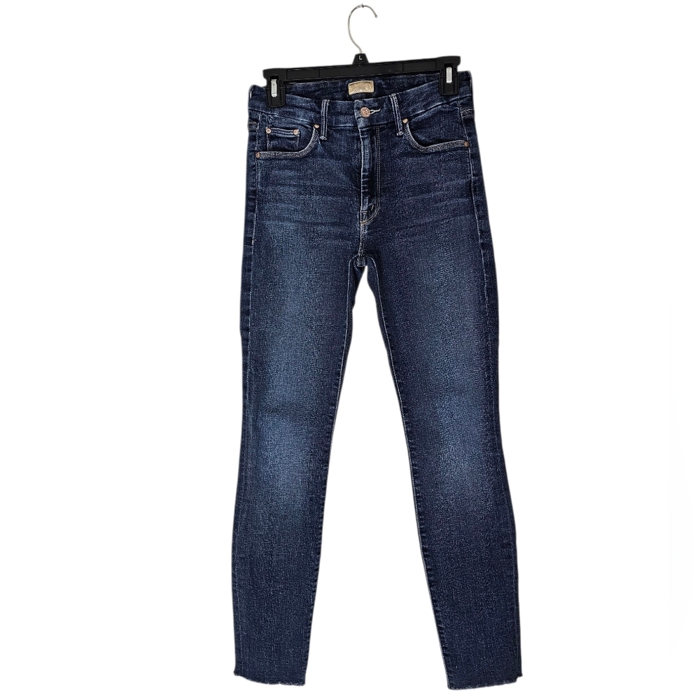 MOTHER Looker Ankle Fray Skinny High Rise Girl Crush Blue Jeans‎ 26 Preowned